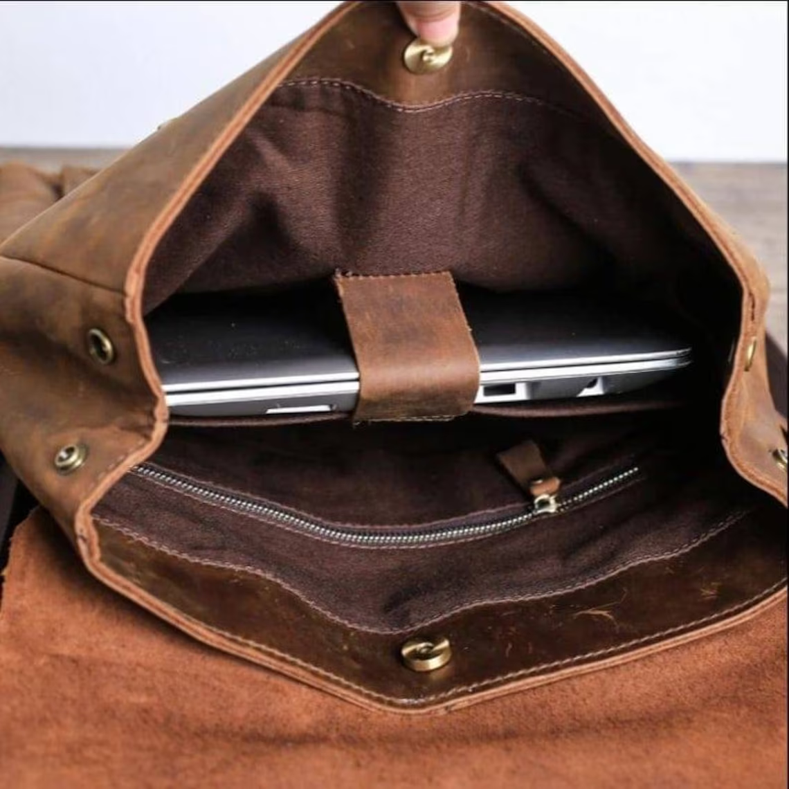 Personalized Premium Leather Travel Bag, Brown