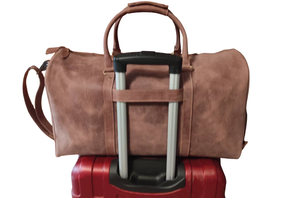 Leather Weekend Travel Bag Wilson, Brown