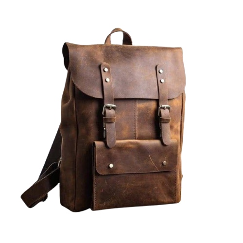 Personalized Premium Leather Travel Bag, Brown