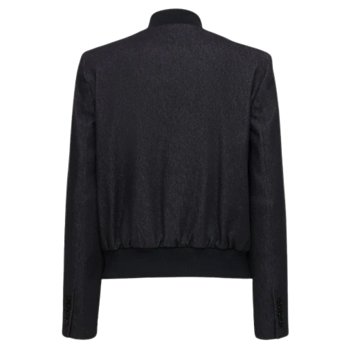 Zipper Cotton Bomber Jacket Women, Black