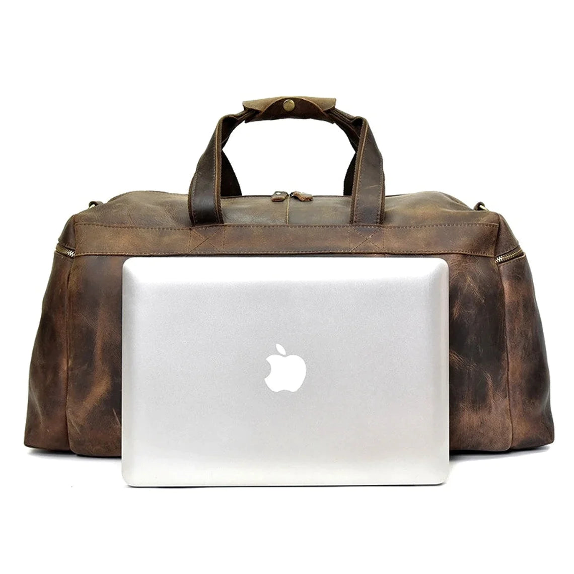 Genuine Cow Leather Weekender Duffle Bag