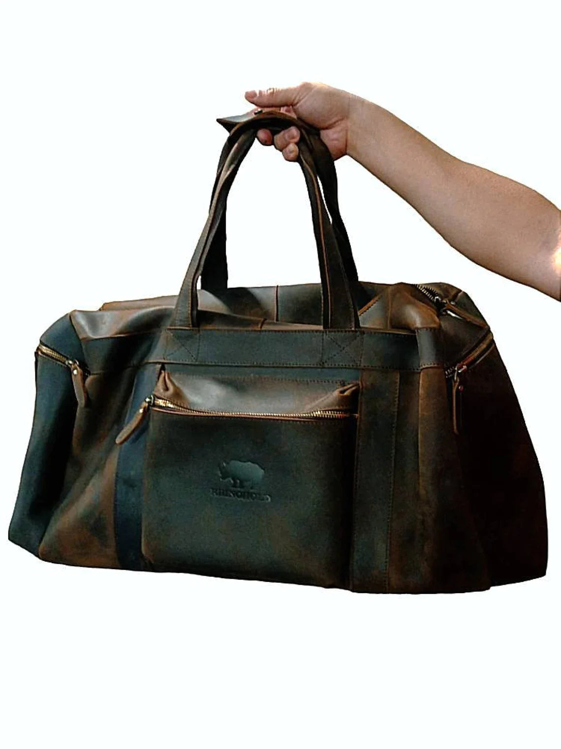 Genuine Cow Leather Weekender Duffle Bag