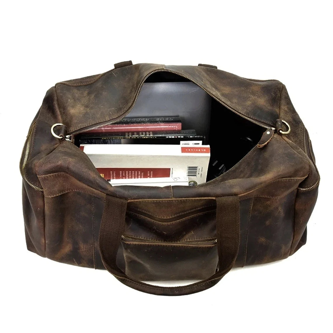 Genuine Cow Leather Weekender Duffle Bag