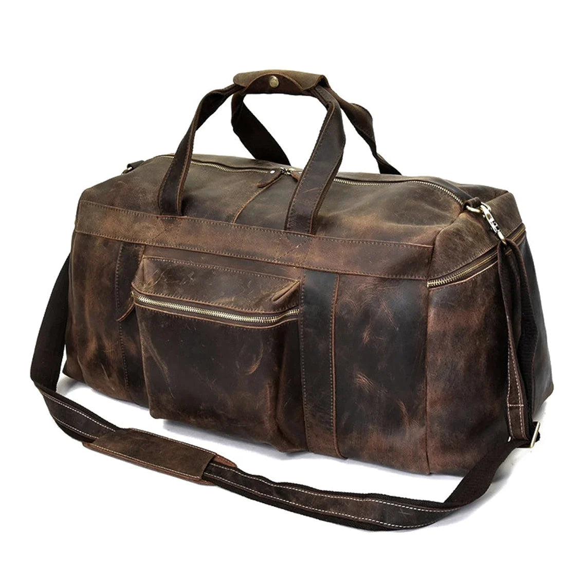 Genuine Cow Leather Weekender Duffle Bag