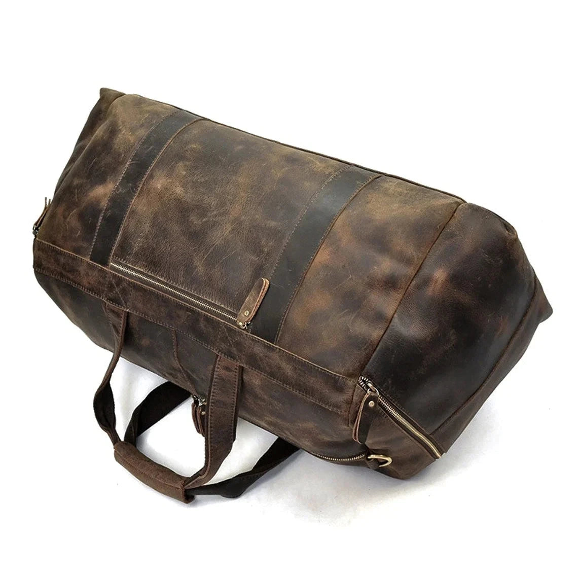 Genuine Cow Leather Weekender Duffle Bag Zing Apparel