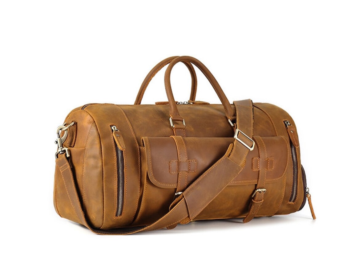 Premium Crazy Horse Leather Duffle Bag