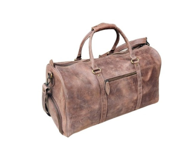 Leather Weekend Travel Bag Wilson, Brown
