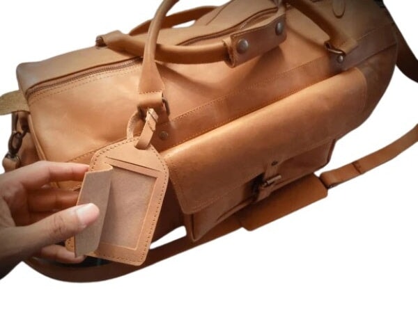 Vintage Leather Gym Bag Men, Brown