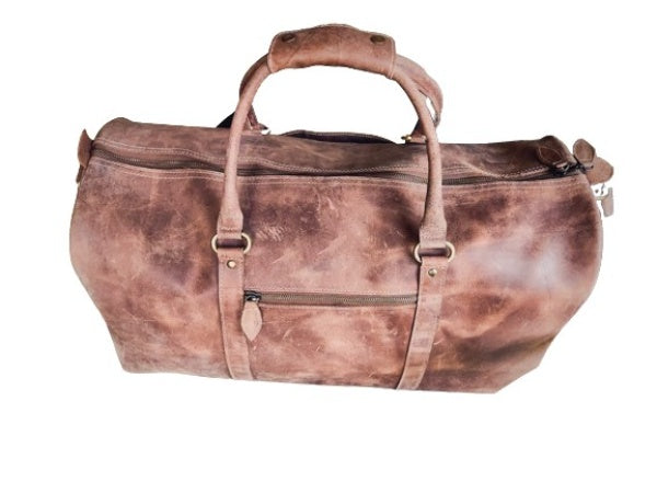Leather Weekend Travel Bag Wilson, Brown