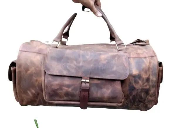 Handmade Full Grain Leather Weekender Bag Zing Apparel