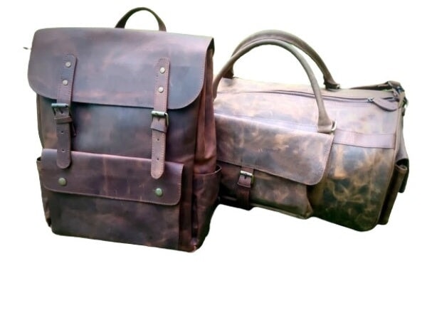Crazy Horse Leather Backpack For Travel