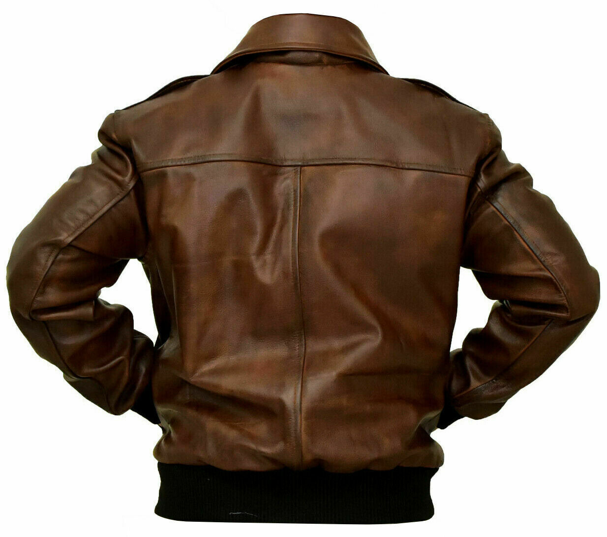 G-1 Brown Bomber Distressed Leather Jacket