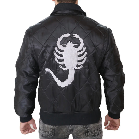 Ryan Gosling Black Satin Drive Scorpion Jacket