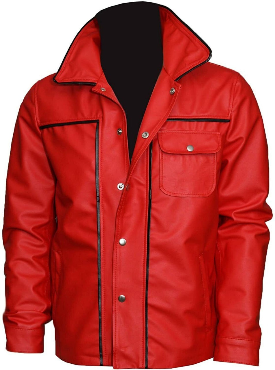 Halloween Jacket - Elvis Presley Rockstar Red Leather Jacket