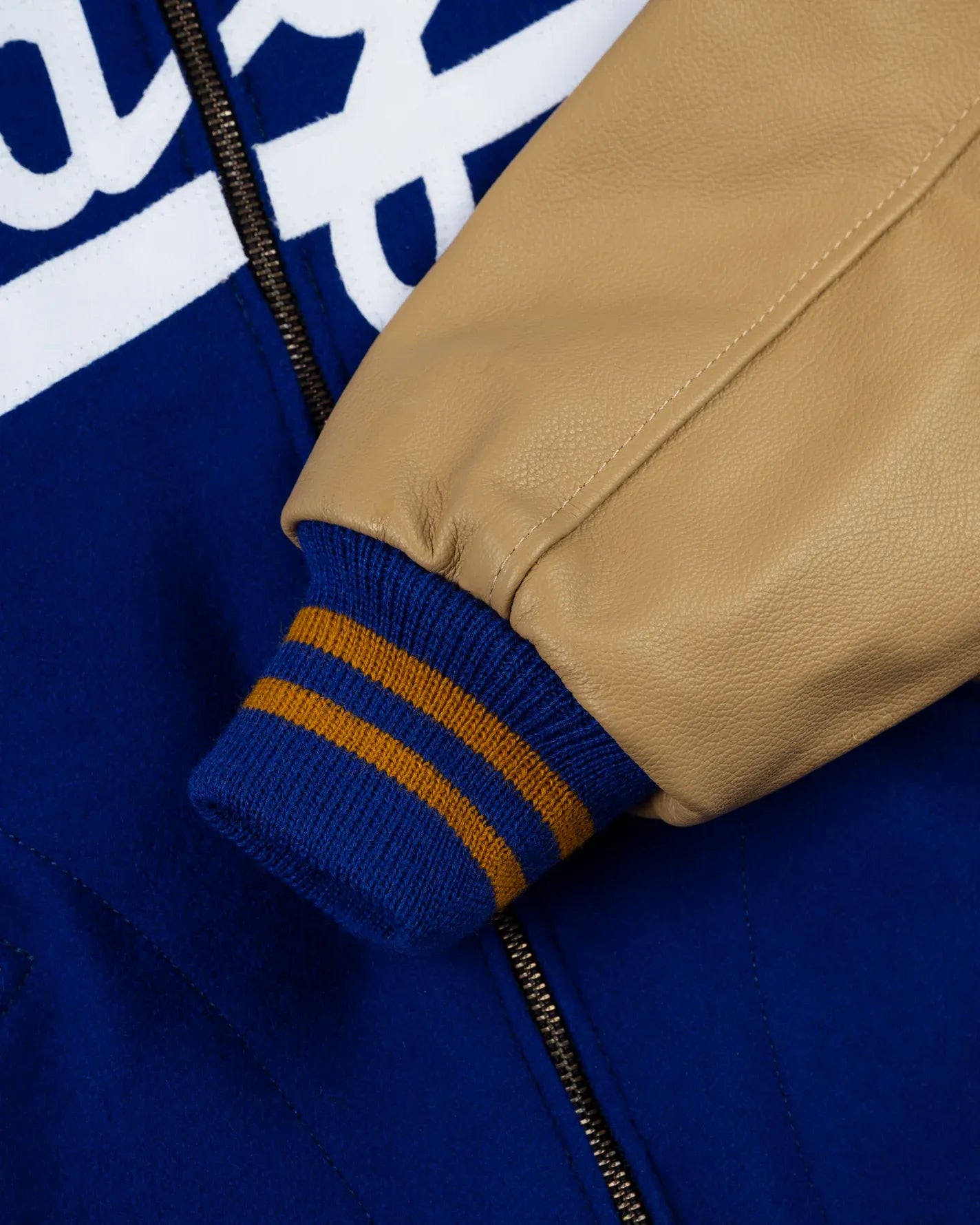 1951 Brooklyn Dodgers Vintage Blue Wool & Leather Varsity Jacket For Sale