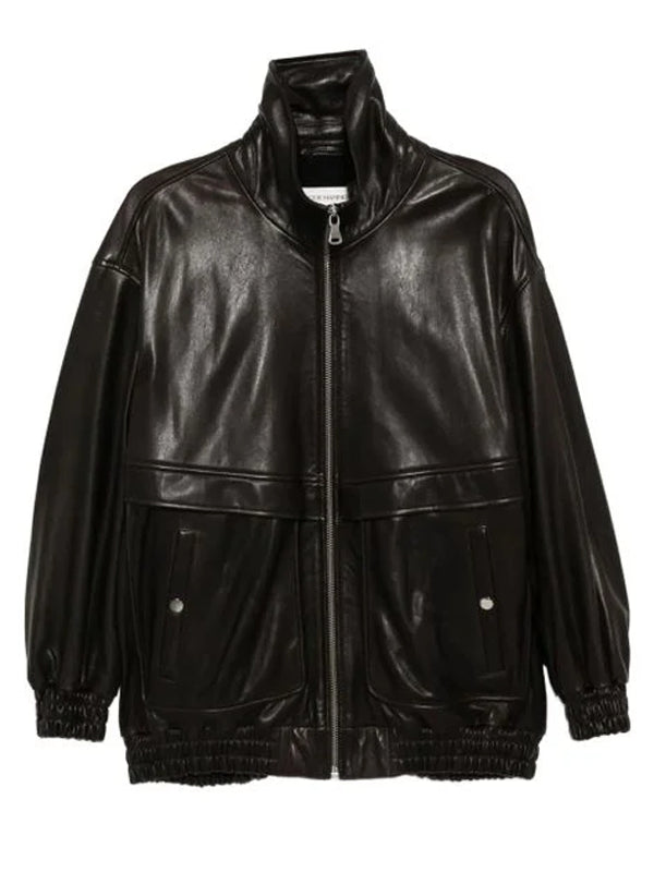 Nour Hammour Beck Oversized Leather Jacket
