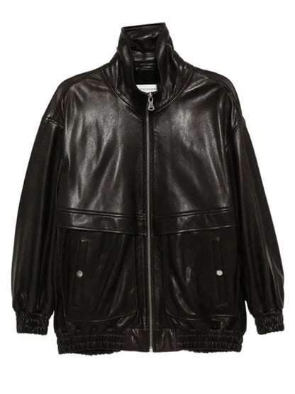 Nour Hammour Beck Oversized Leather Jacket