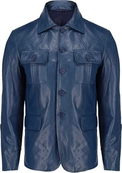 Men's Blue 5 Button Blazer Coat Jacket