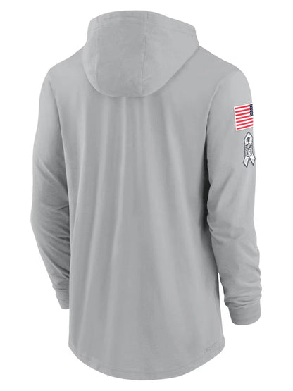 2024 Pittsburgh Steelers Salute to Service Long Sleeve Hooded T-Shirt