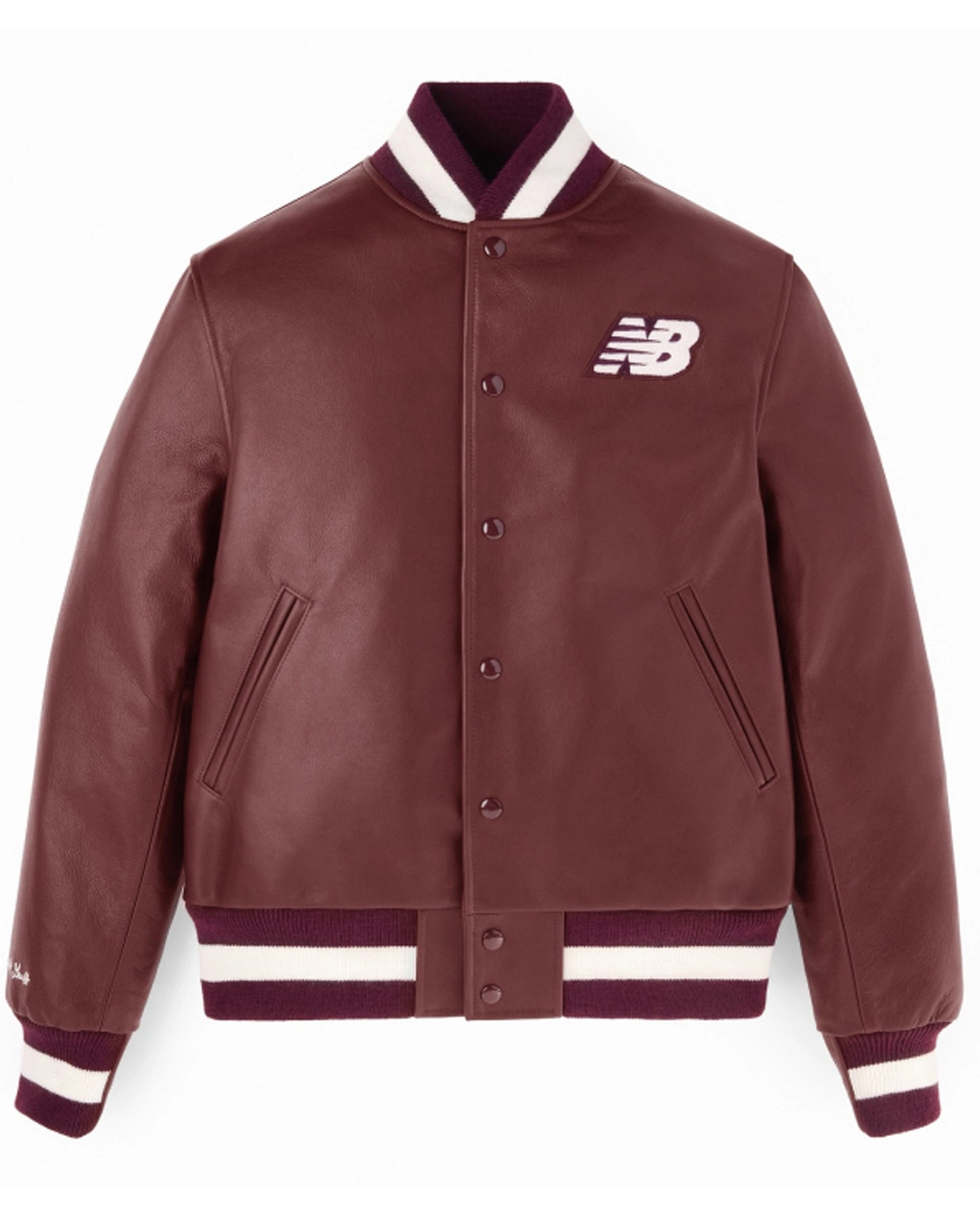 2025-US-Open-Coco-Gauff-New-Balance-Burgundy-Leather-Bomber-Jacket