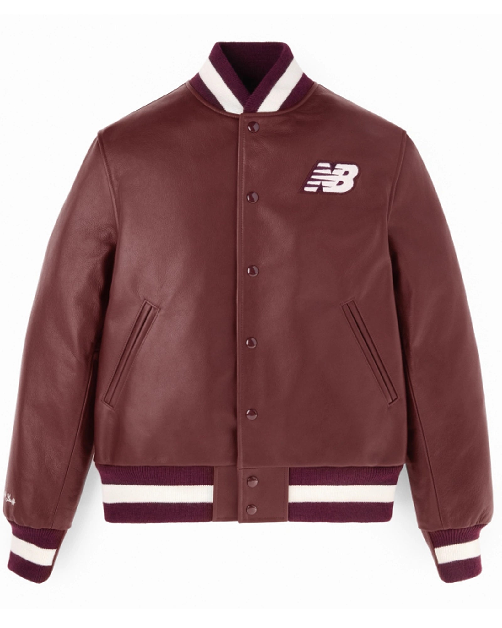 2025-US-Open-Coco-Gauff-New-Balance-Burgundy-Leather-Bomber-Jacket