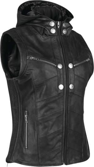 Hells Belles Womens Leather Vest, Black