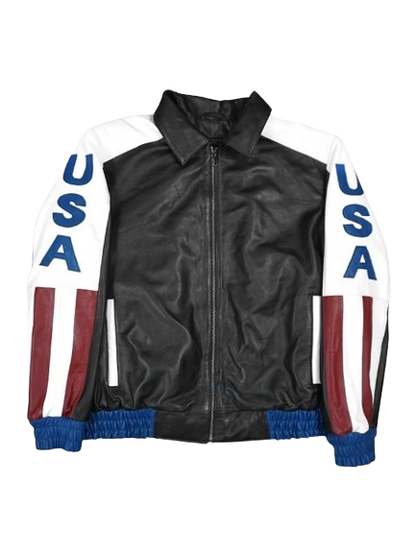 American Flag Vintage Leather Jacket