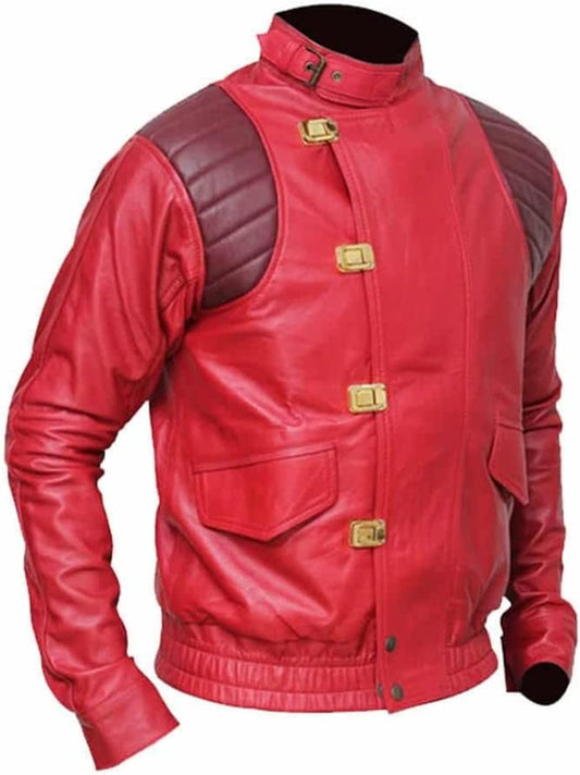 Red Real Leather Regular Fit Jacket
