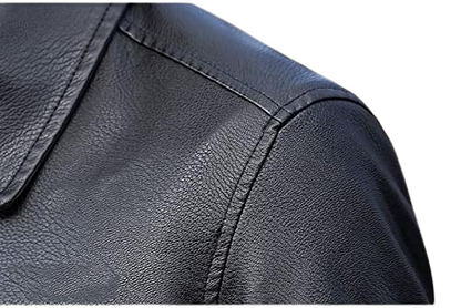 Tall Leather Biker Jacket Men, Black