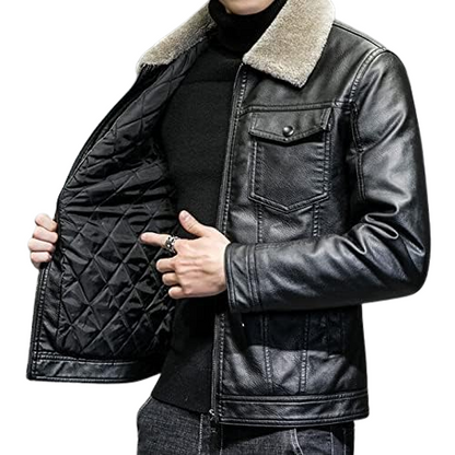 Pegsmio Thick Warm Shearling Jacket Men