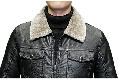 Pegsmio Thick Warm Shearling Jacket Men