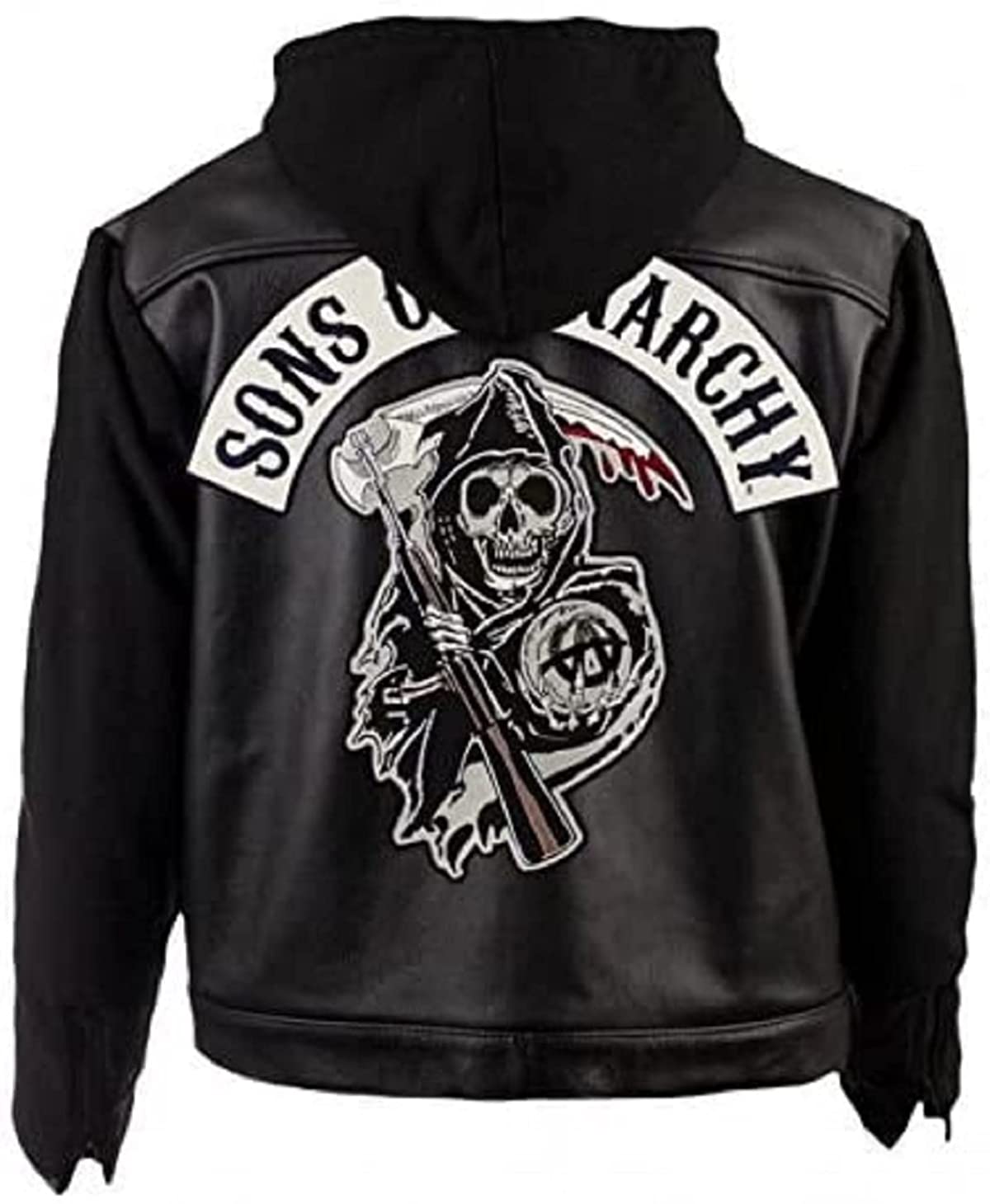 Halloween Jacket - SOA Son of Anarchy Leather Hooded Jacket