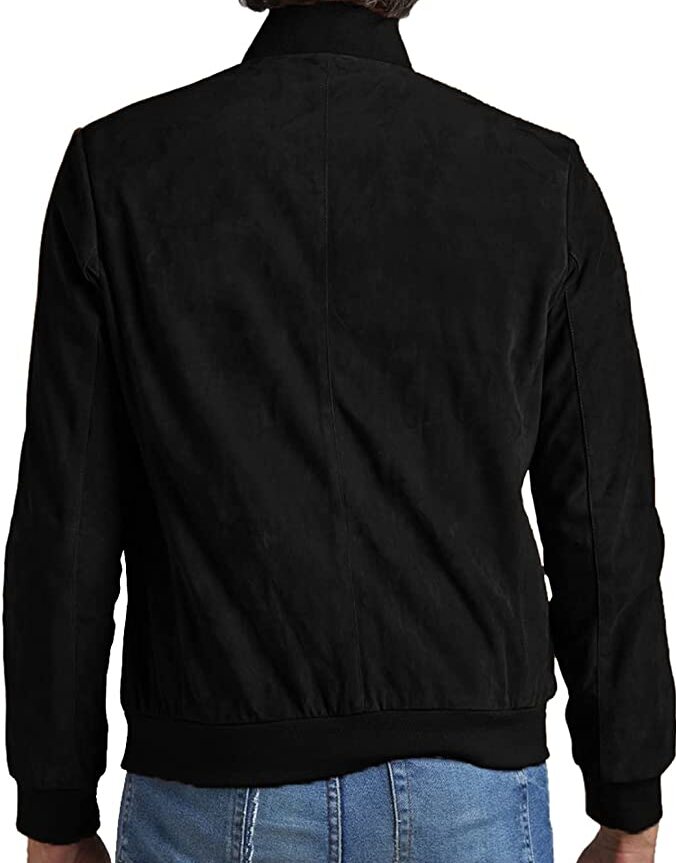 Blain Suede Bomber For Men, Black