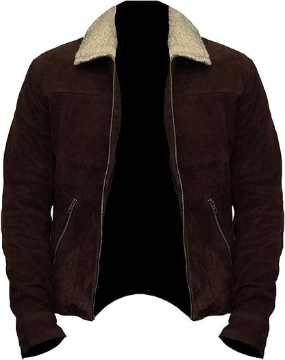 Walking Dead Suede Jacket Men, Brown