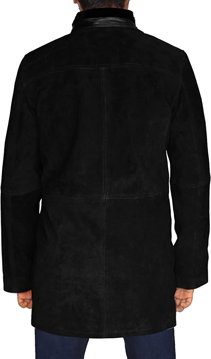 NomiLeather Suede Leather Jackets Men, Black