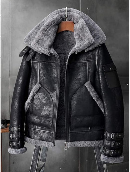 Shearling Coat Men's B3 Leather Jacket