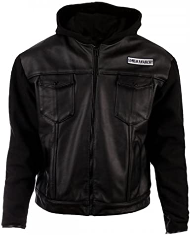 Halloween Jacket - SOA Son of Anarchy Leather Hooded Jacket