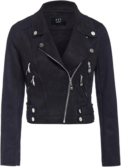 Women's Suede Biker Leather Jacket