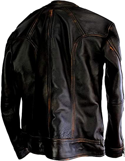 Harry Silver Men's leather jacket, Back