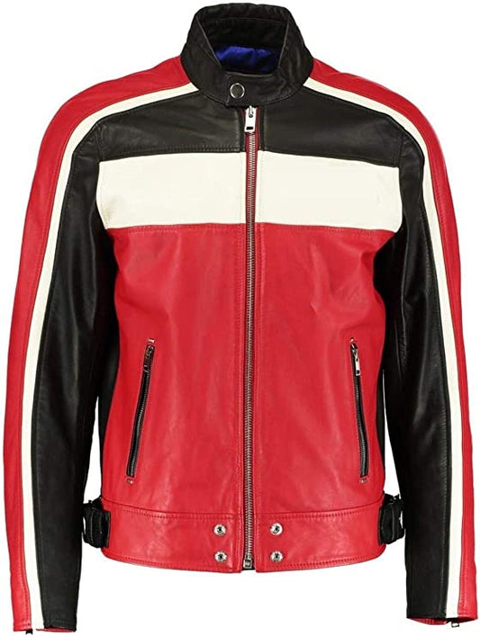 Men's Genuine Leather Jacket Multi-color