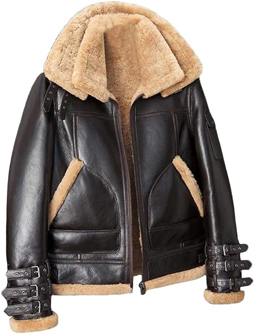 Shearling Coat Men's B3 Leather Jacket