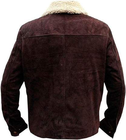 Walking Dead Suede Jacket Men, Brown