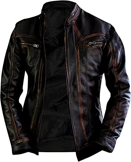 Harry Silver Men's leather jacket, Front