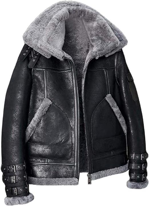 Shearling Coat Men's B3 Leather Jacket