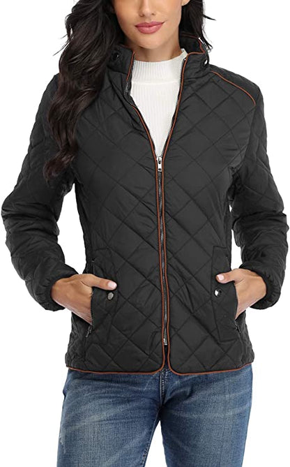 Quilted Light Weight Puffer Jacket, Black