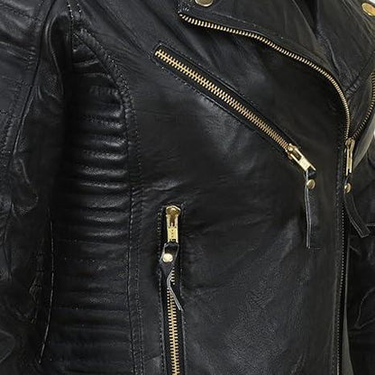 Cafe Racer Slim Fit Black Real Leather Jacket