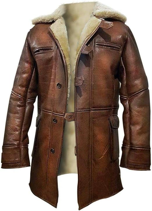 Tom Hardy Shearling Leather Coat Jacket Bane Coat