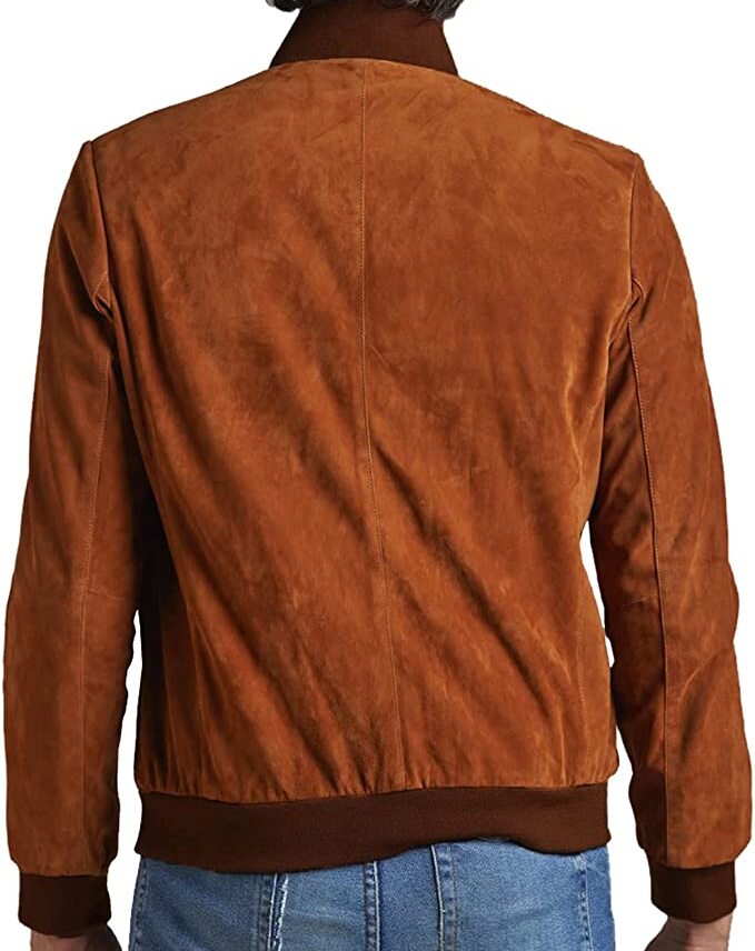 Blain Suede Bomber Jacket Men, Brown