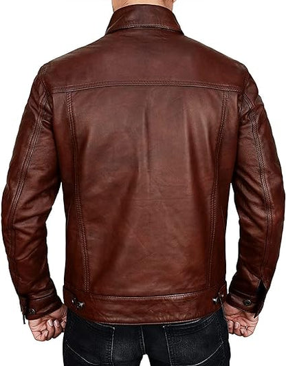 Vintage Style Trucker Biker Jacket Men