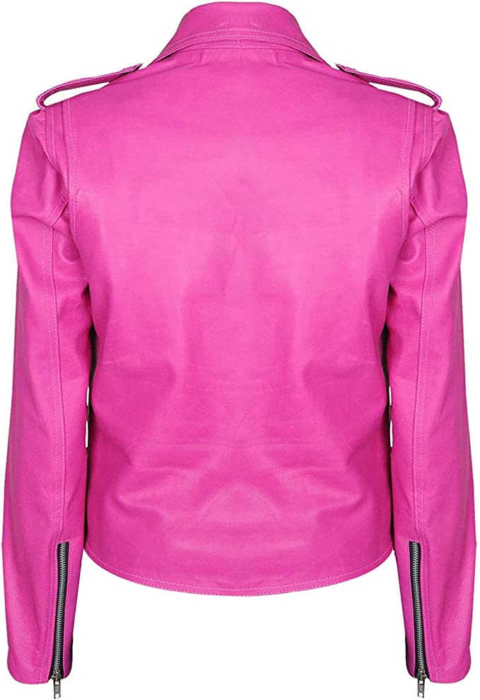 Casual Girls Faux Leather Jacket, Pink